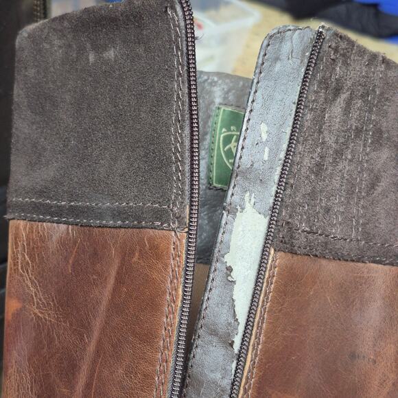 Ariat Brown Leather Buckle Side Zip Equestrian Riding Tall Boots Women's 6 1/2 B - Picture 6 of 6